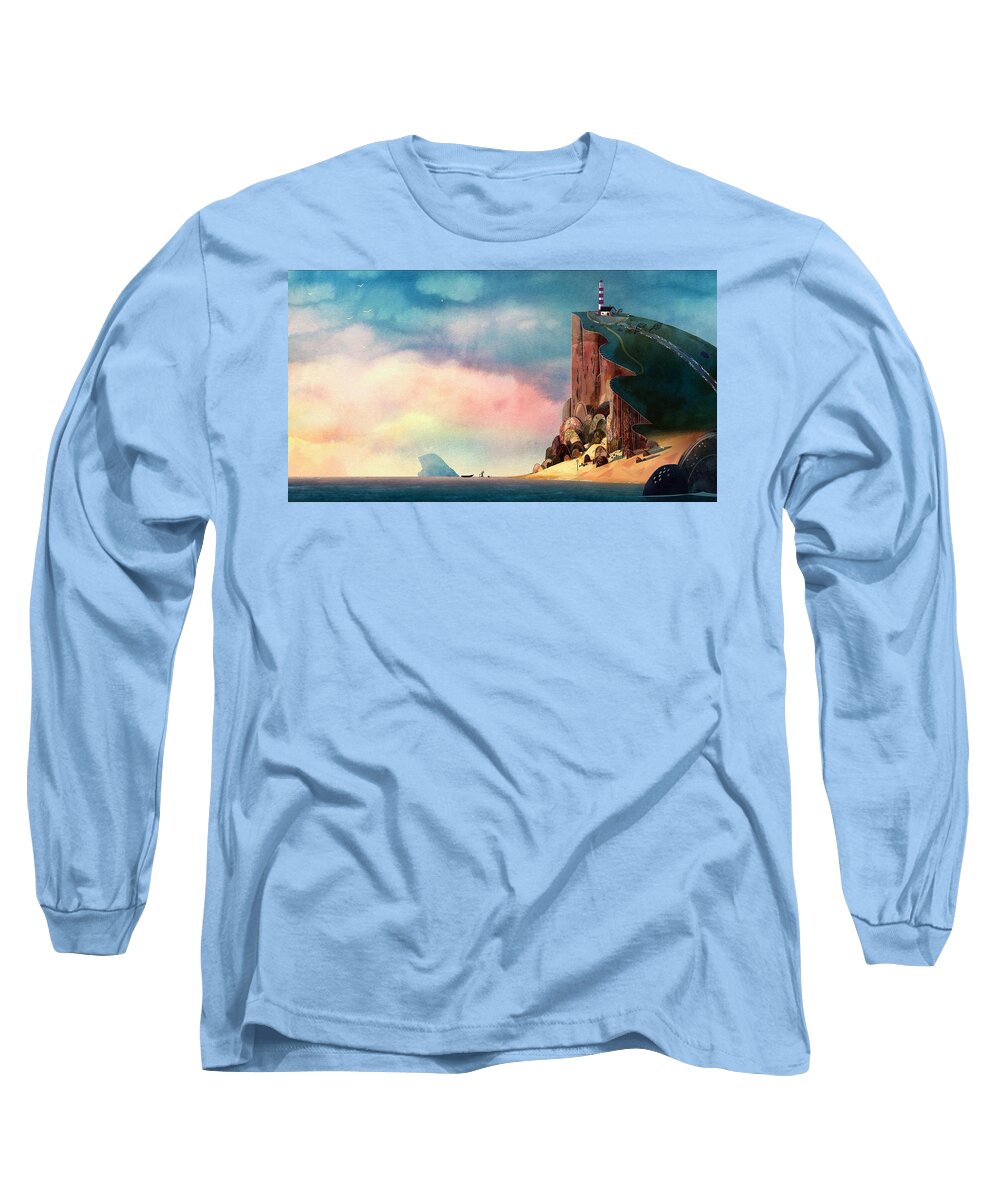 Song Of The Sea Long Sleeve T-Shirt featuring the digital art Song of the Sea #1 by Super Lovely
