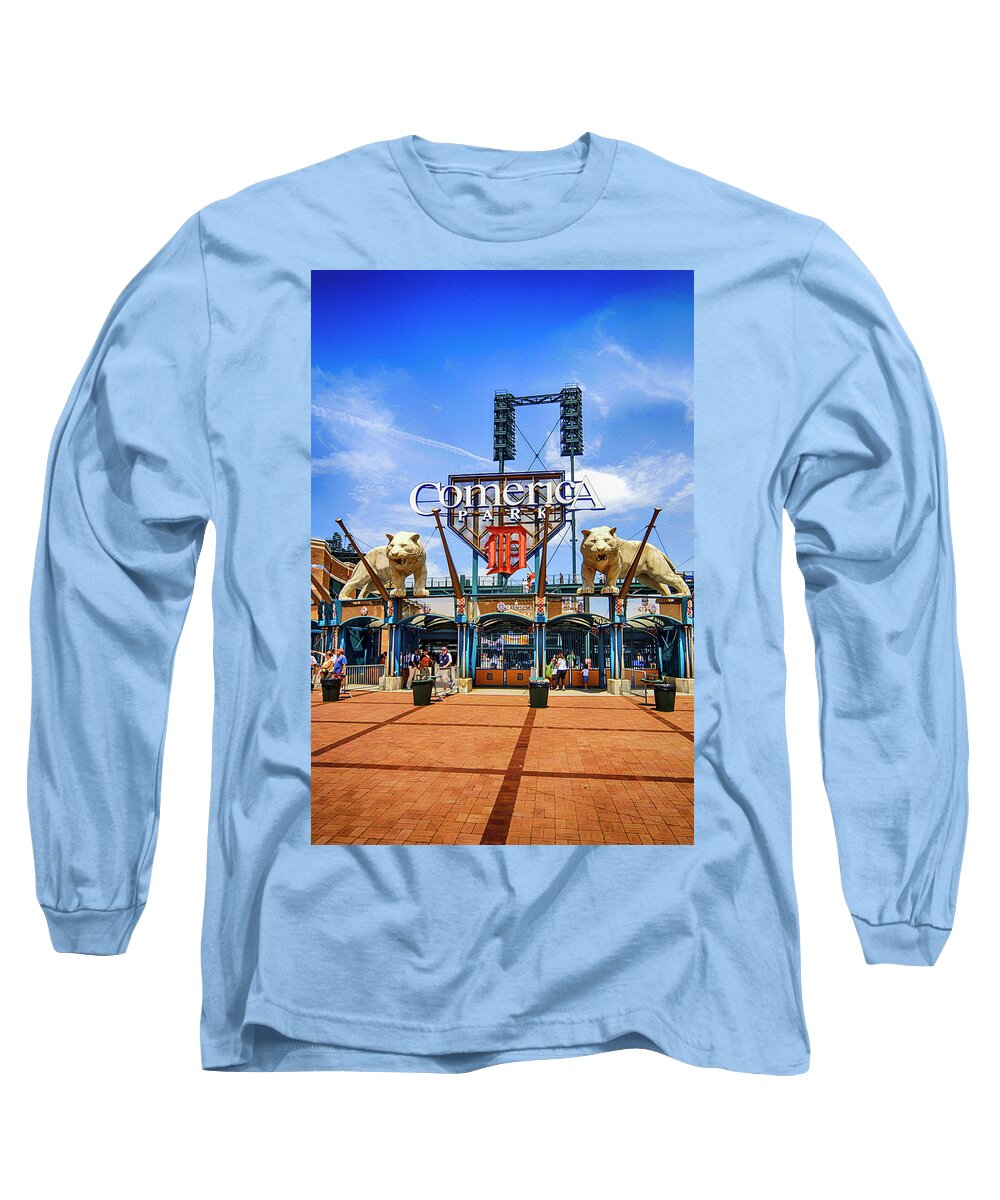 Comerica Long Sleeve T-Shirt featuring the photograph Comerica Park Detroit MI #2 by Chris Smith