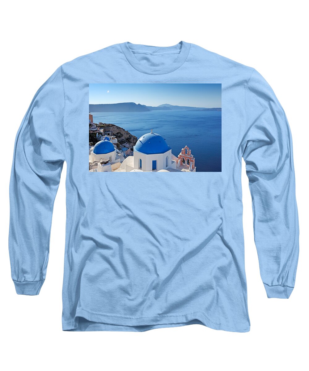 Aegean Long Sleeve T-Shirt featuring the photograph Santorini - Greece #2 by Constantinos Iliopoulos