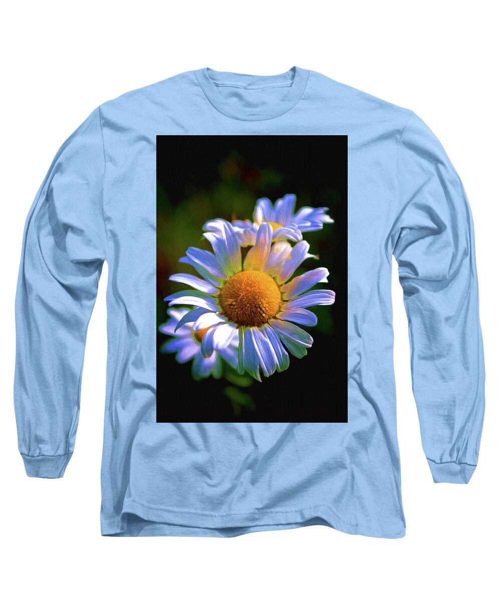 Daisy Long Sleeve T-Shirt featuring the painting Daisy #3 by Prince Andre Faubert