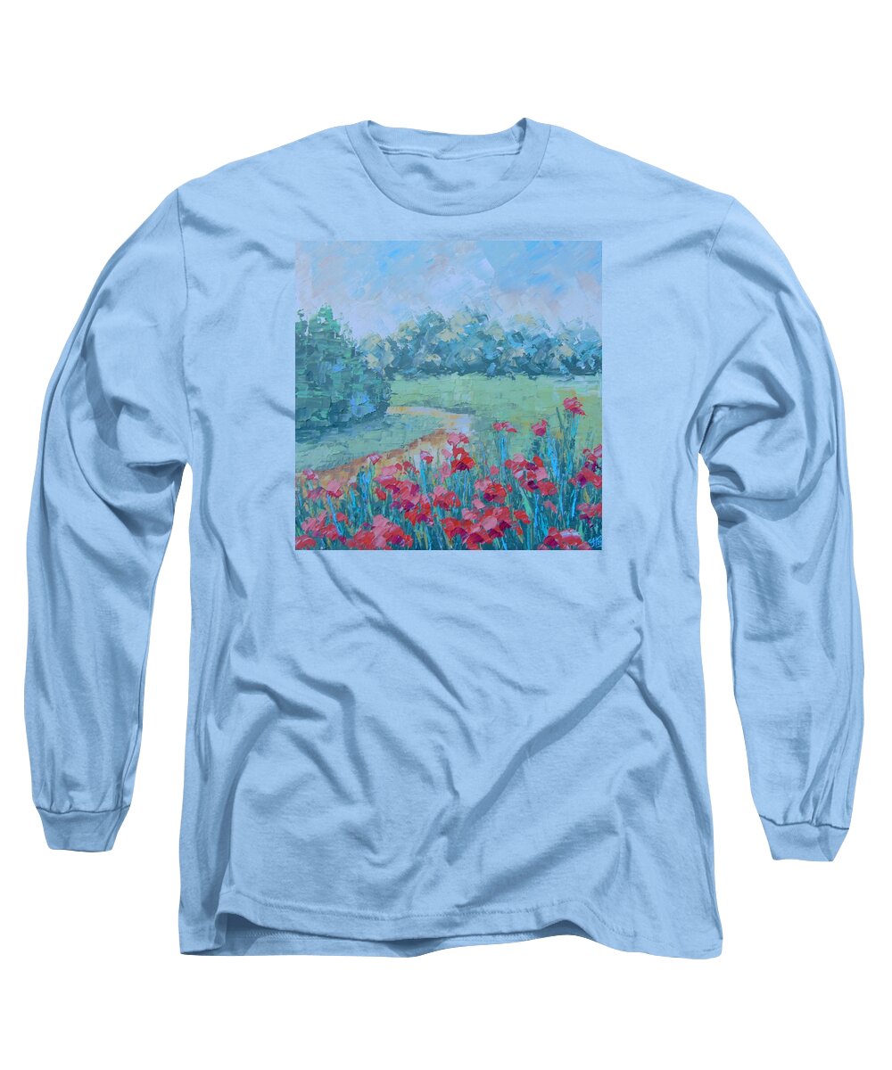 Boat Long Sleeve T-Shirt featuring the painting South of France #11 by Frederic Payet