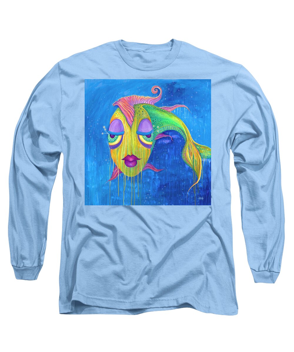 Fish Long Sleeve T-Shirt featuring the painting A Beautiful Shade of Broken by Tanielle Childers