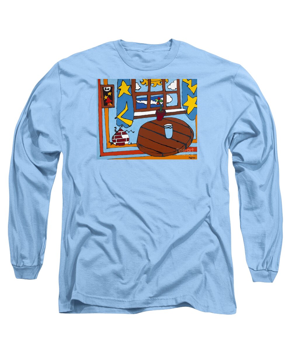 Glass Long Sleeve T-Shirt featuring the painting A Glass of Water by Rojax Art