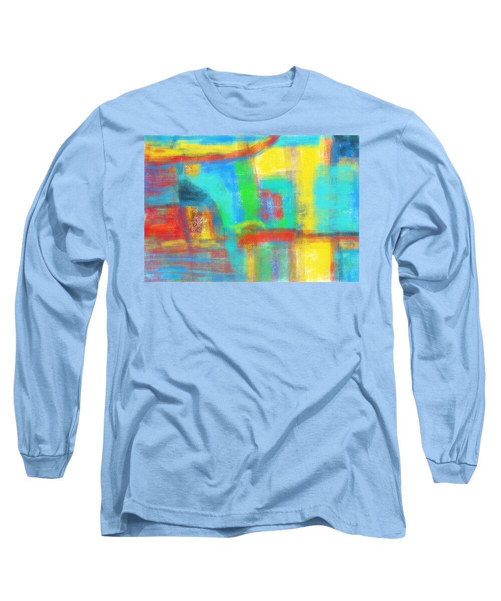 Abstract Art Long Sleeve T-Shirt featuring the painting A Yellow Day by Susan Stone