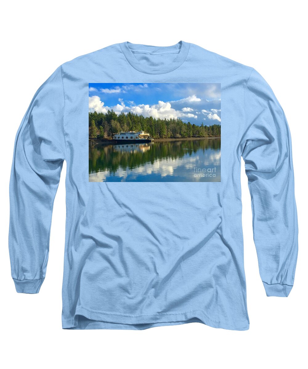 Photography Long Sleeve T-Shirt featuring the photograph Abandoned Ferry by Sean Griffin