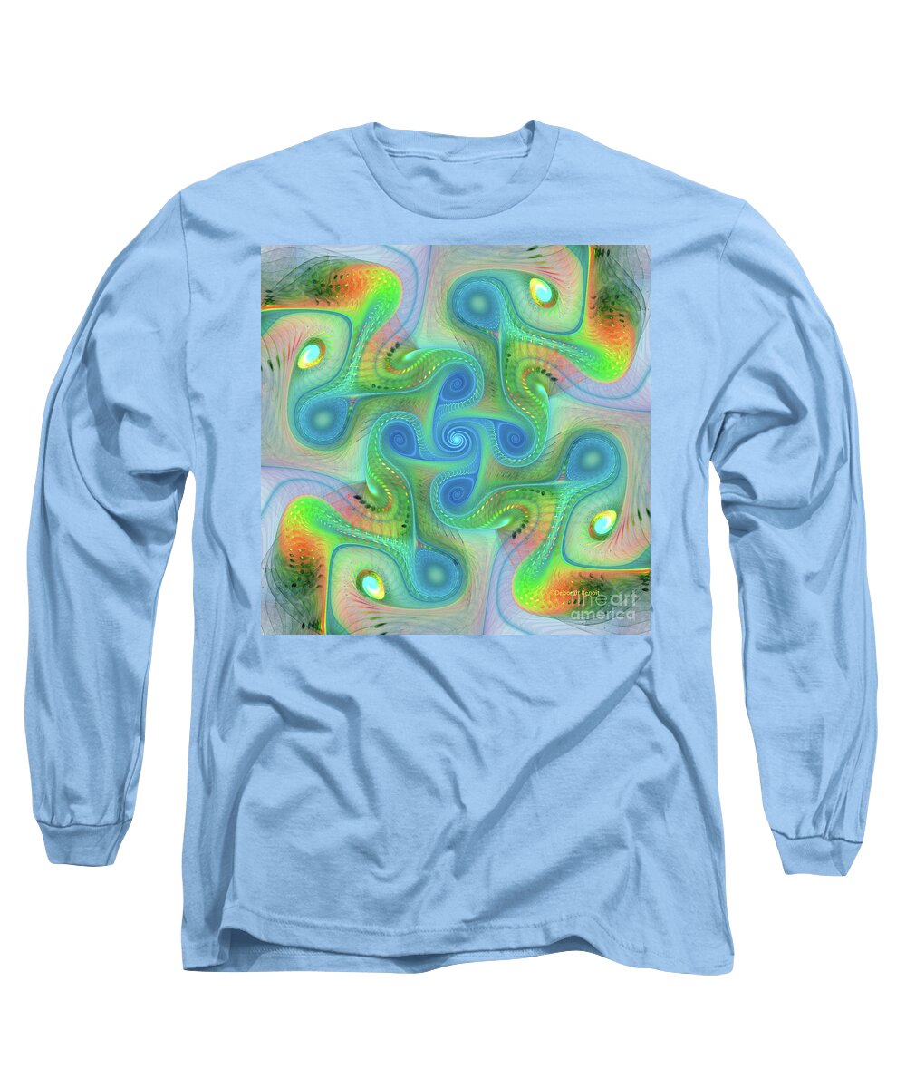 Fractal Long Sleeve T-Shirt featuring the digital art Abstract Gnarl by Deborah Benoit
