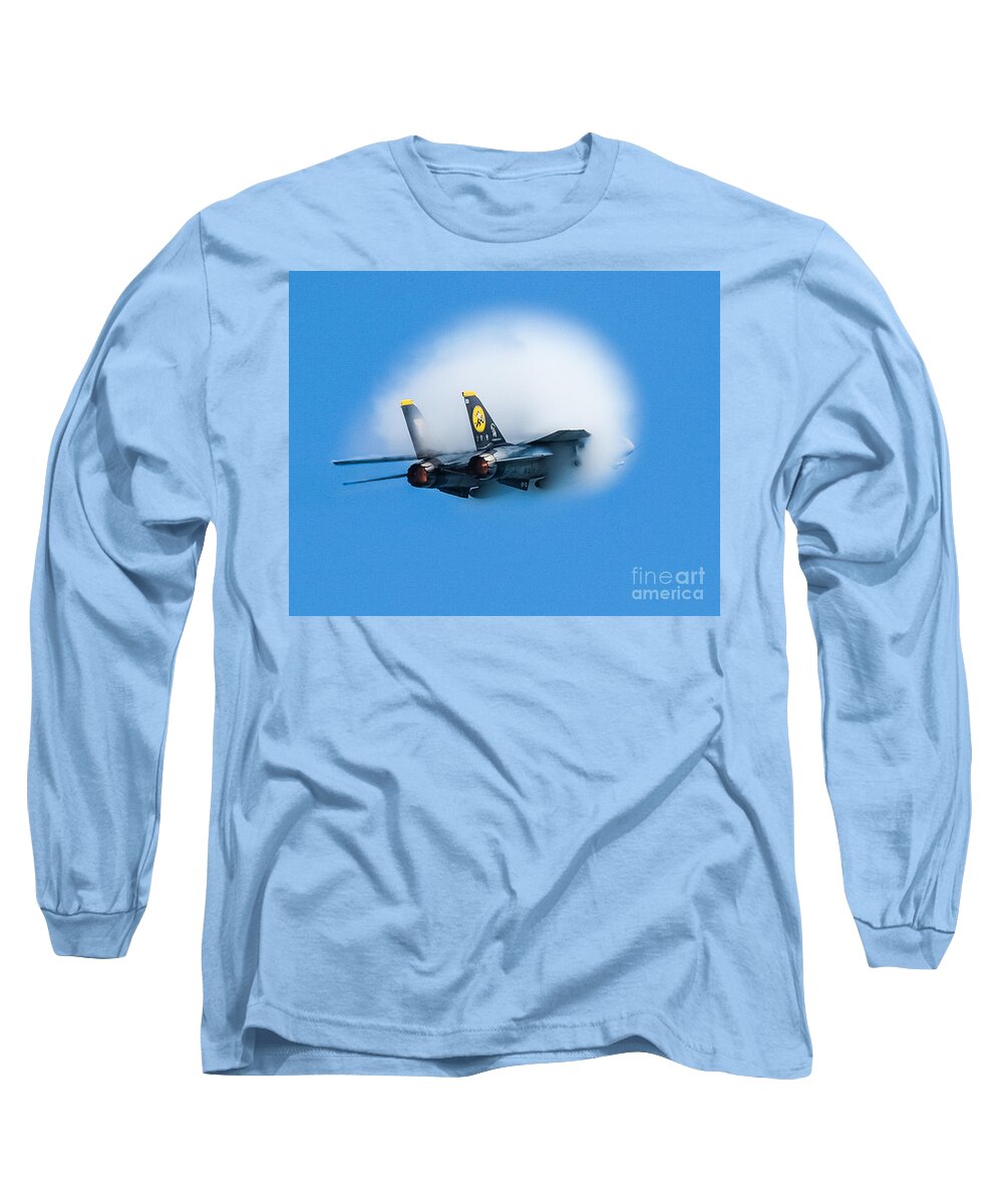 Grumman F-14d Tomcat Long Sleeve T-Shirt featuring the photograph Afterburners Ablaze by Allan Levin