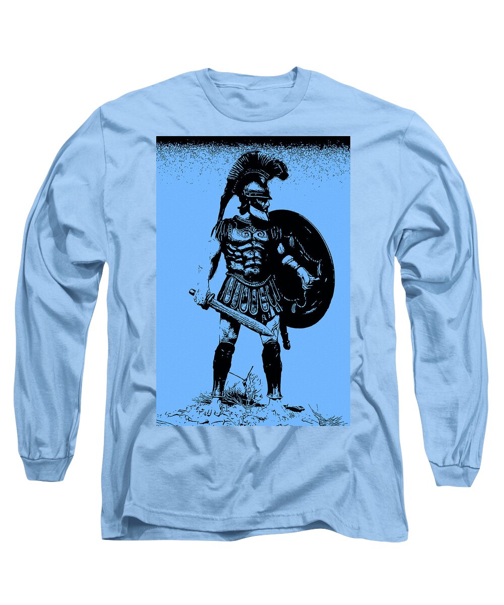 Spartan Warrior Long Sleeve T-Shirt featuring the painting Age of Spartans by AM FineArtPrints