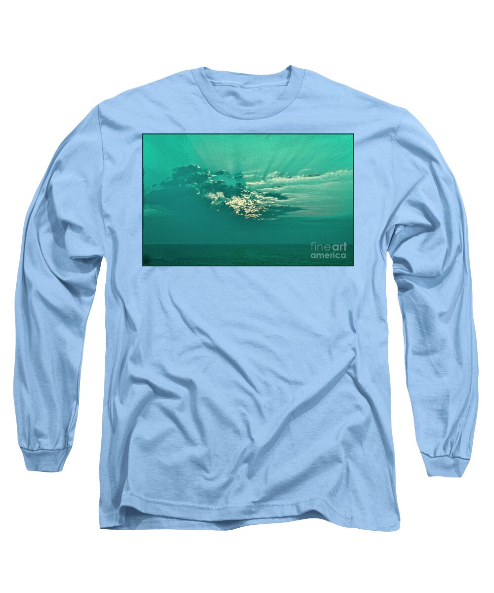 Sunrise Long Sleeve T-Shirt featuring the photograph Aqua Sunset by Jeff Breiman