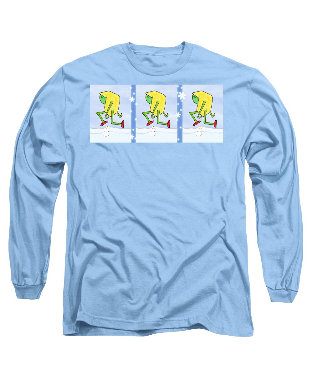 Ujm Long Sleeve T-Shirt featuring the digital art Skip - Seasons - Winter by Uncle J's Monsters