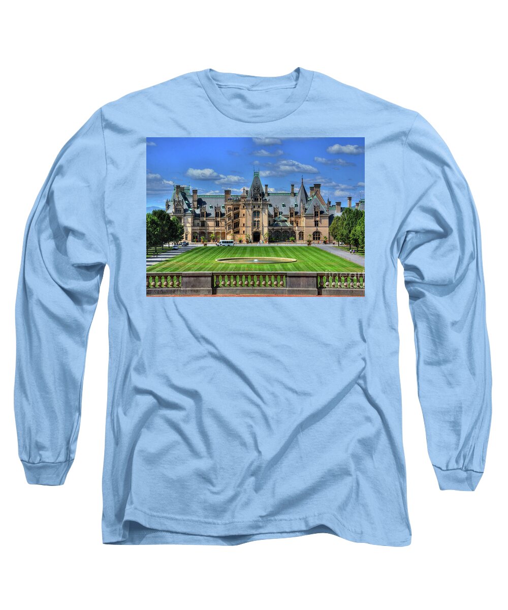 The Biltmore House Long Sleeve T-Shirt featuring the photograph Biltmore Mansion Estate Asheville North Carolina by Savannah Gibbs