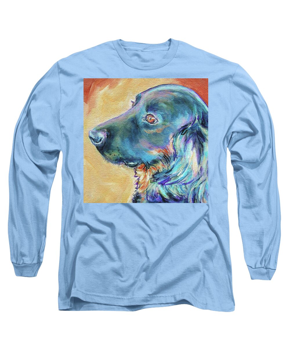  Long Sleeve T-Shirt featuring the painting Blackie by Judy Rogan