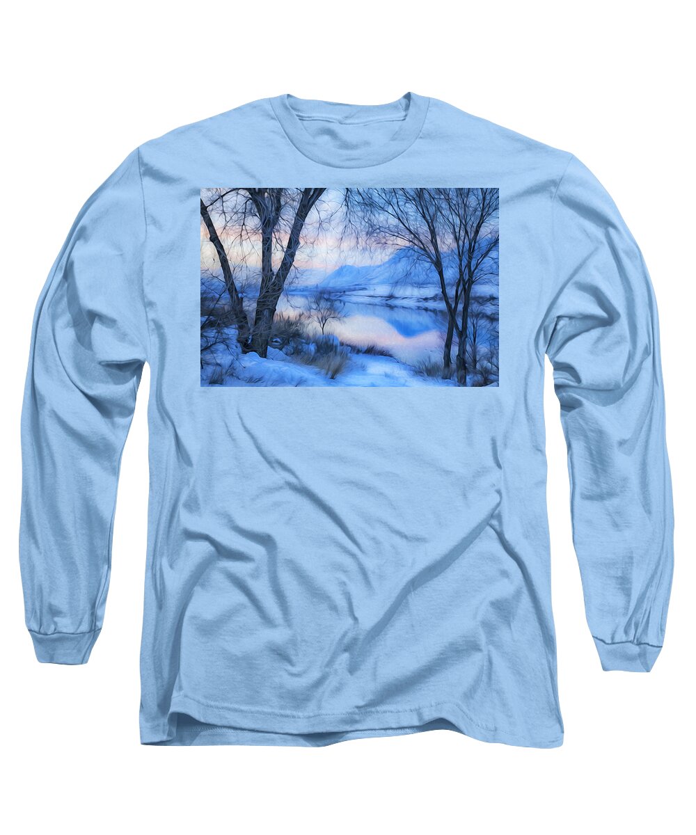 Blue Long Sleeve T-Shirt featuring the photograph Blue Landscape by Theresa Tahara
