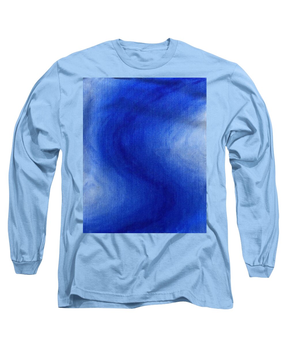 Blue Long Sleeve T-Shirt featuring the painting Blue Vibration by Michelle Pier