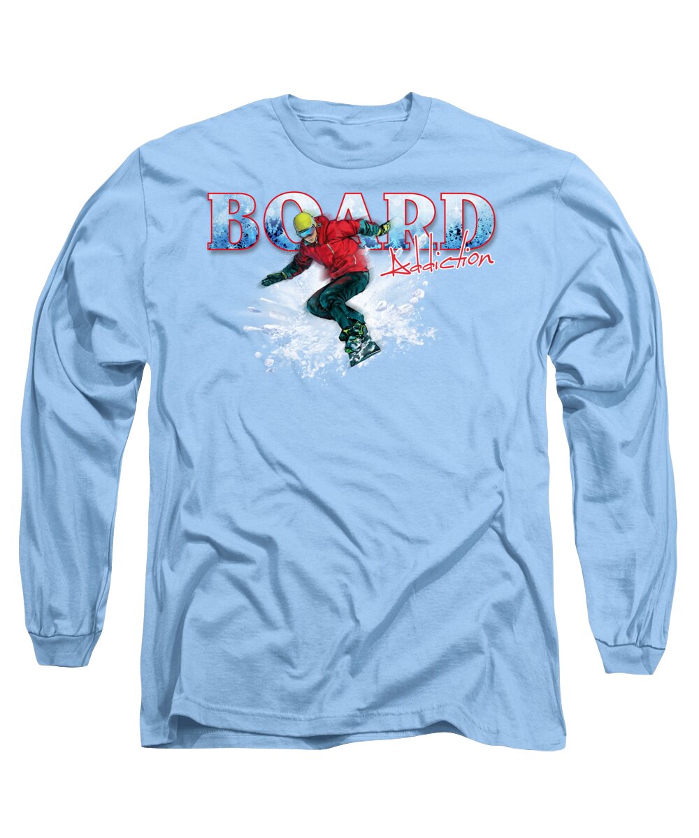 Winter Long Sleeve T-Shirt featuring the painting Board Addiction by Robert Corsetti