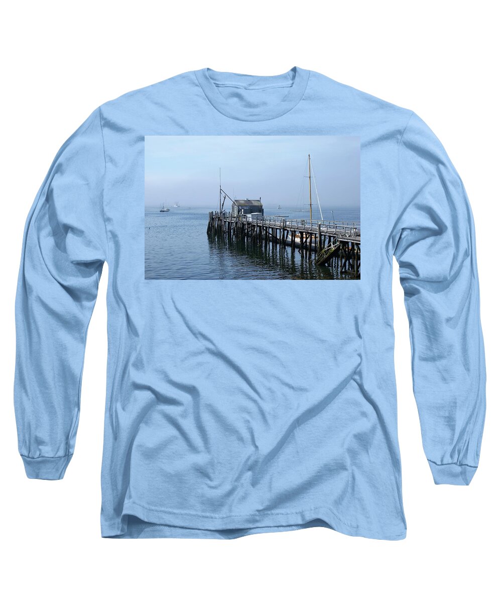 Ocean Long Sleeve T-Shirt featuring the photograph Boothbay Shipyard Dock by Lois Lepisto
