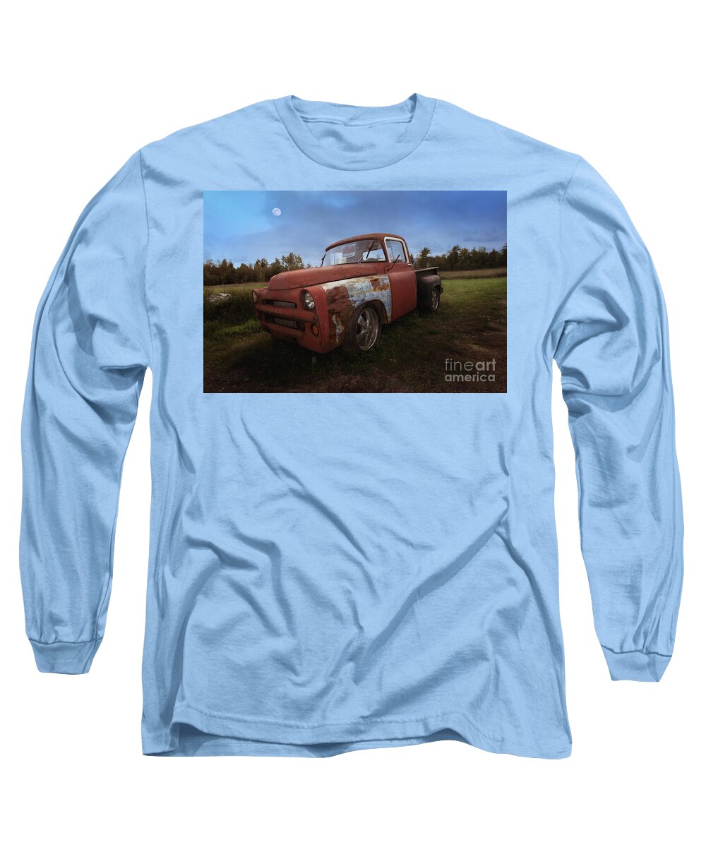 Antique Car Long Sleeve T-Shirt featuring the photograph By the light of the moon by Lisa Bryant