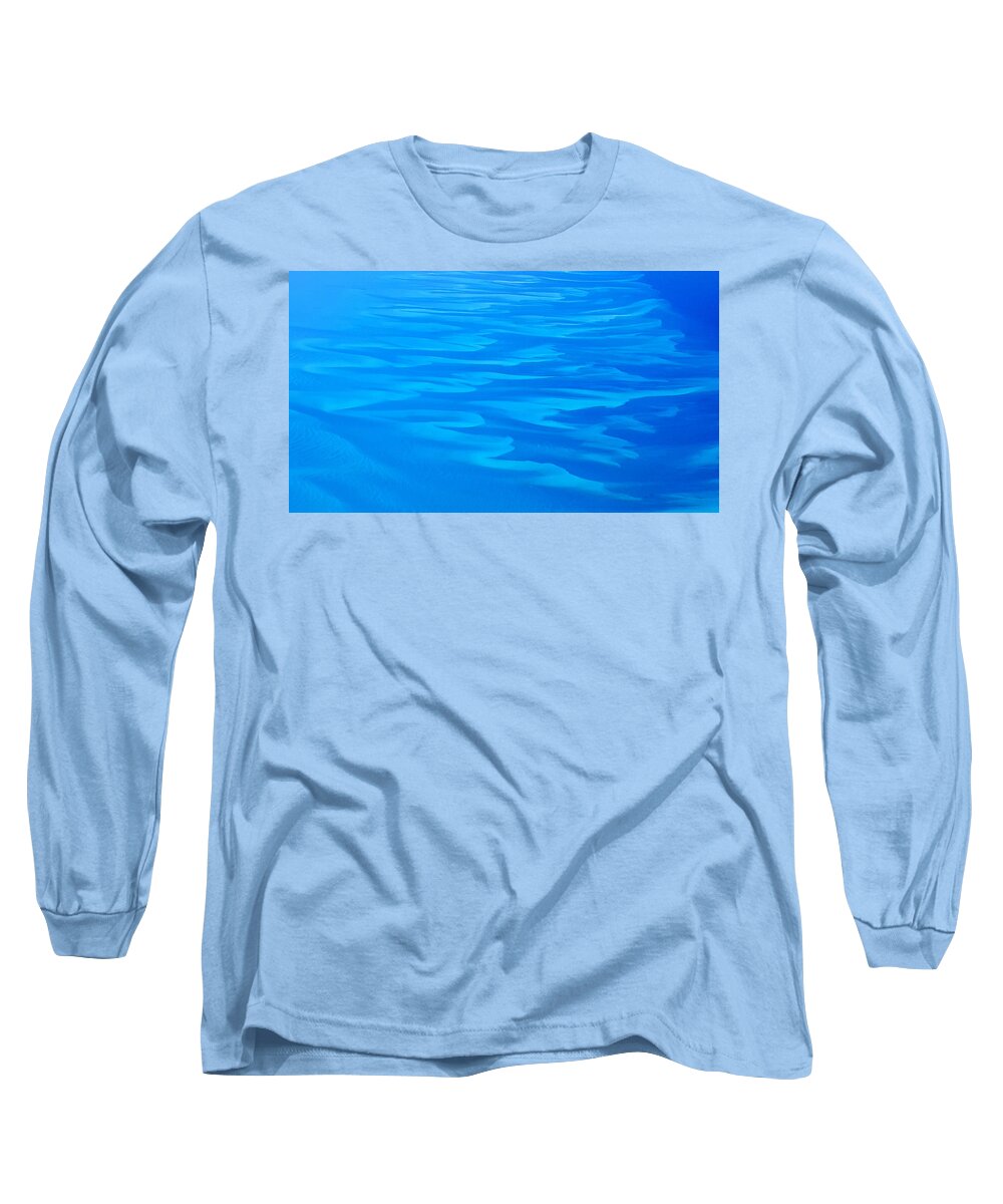 Caribbean Long Sleeve T-Shirt featuring the photograph Caribbean Ocean Abstract by Jetson Nguyen