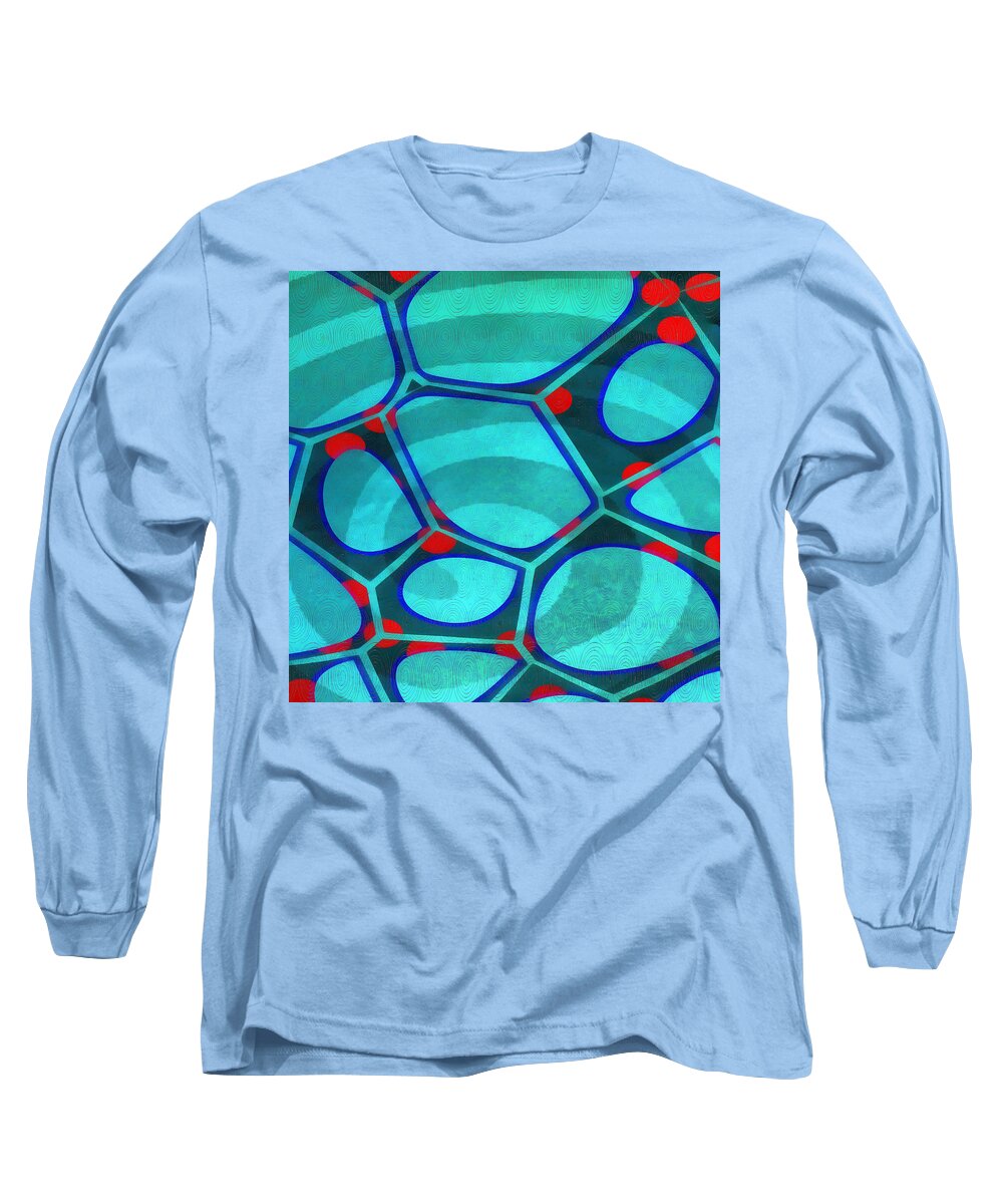 Painting Long Sleeve T-Shirt featuring the painting Cell Abstract 6a by Edward Fielding