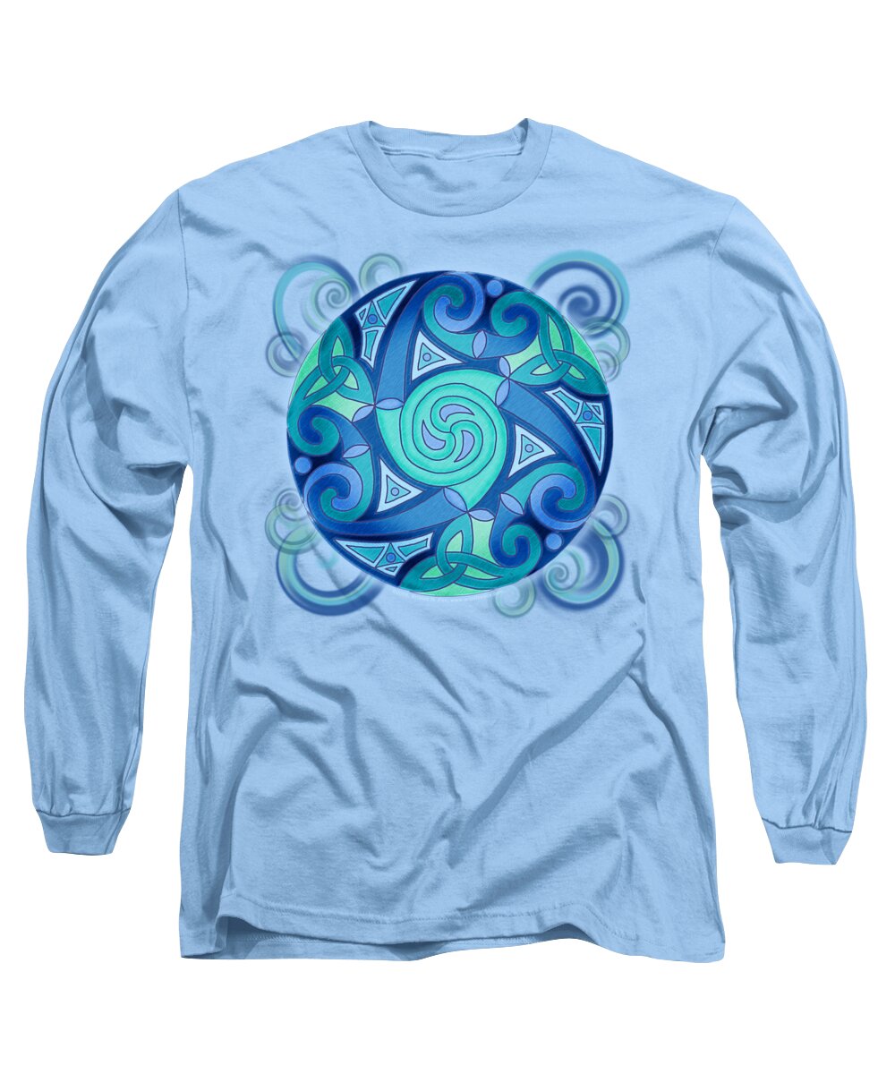 Artoffoxvox Long Sleeve T-Shirt featuring the mixed media Celtic Planet by Kristen Fox
