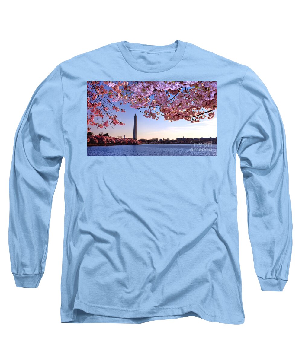 Pink Long Sleeve T-Shirt featuring the photograph Cheery Cherry DC by Olivier Le Queinec