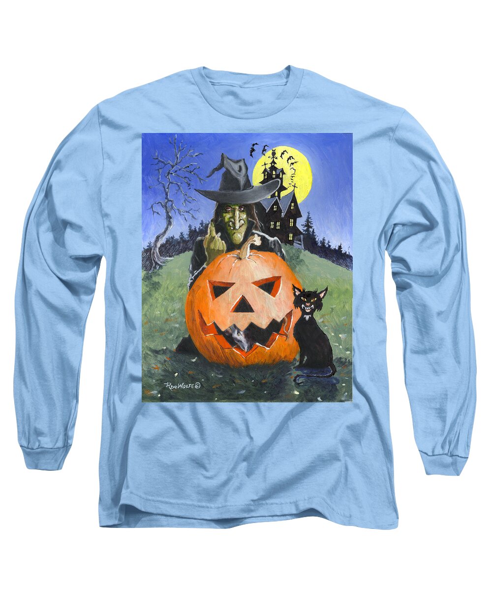 Witch Long Sleeve T-Shirt featuring the painting Come On Inn by Richard De Wolfe