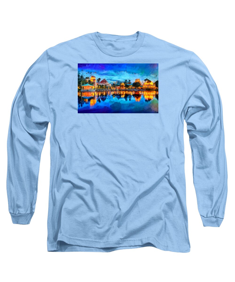 Coronado Springs Resort Long Sleeve T-Shirt featuring the digital art Coronado Springs Resort by Caito Junqueira