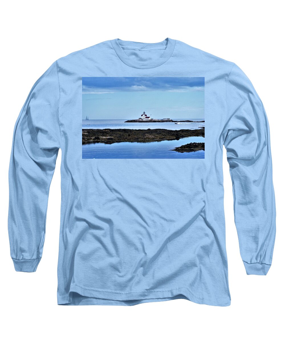 Lighthouse Long Sleeve T-Shirt featuring the photograph Cuckholds LIght by Lois Lepisto