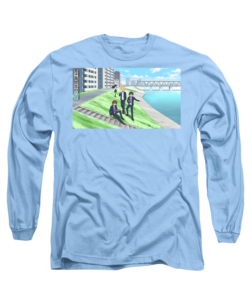 Daily Lives Of High School Boys Long Sleeve T-Shirt featuring the digital art Daily Lives of High School Boys by Maye Loeser