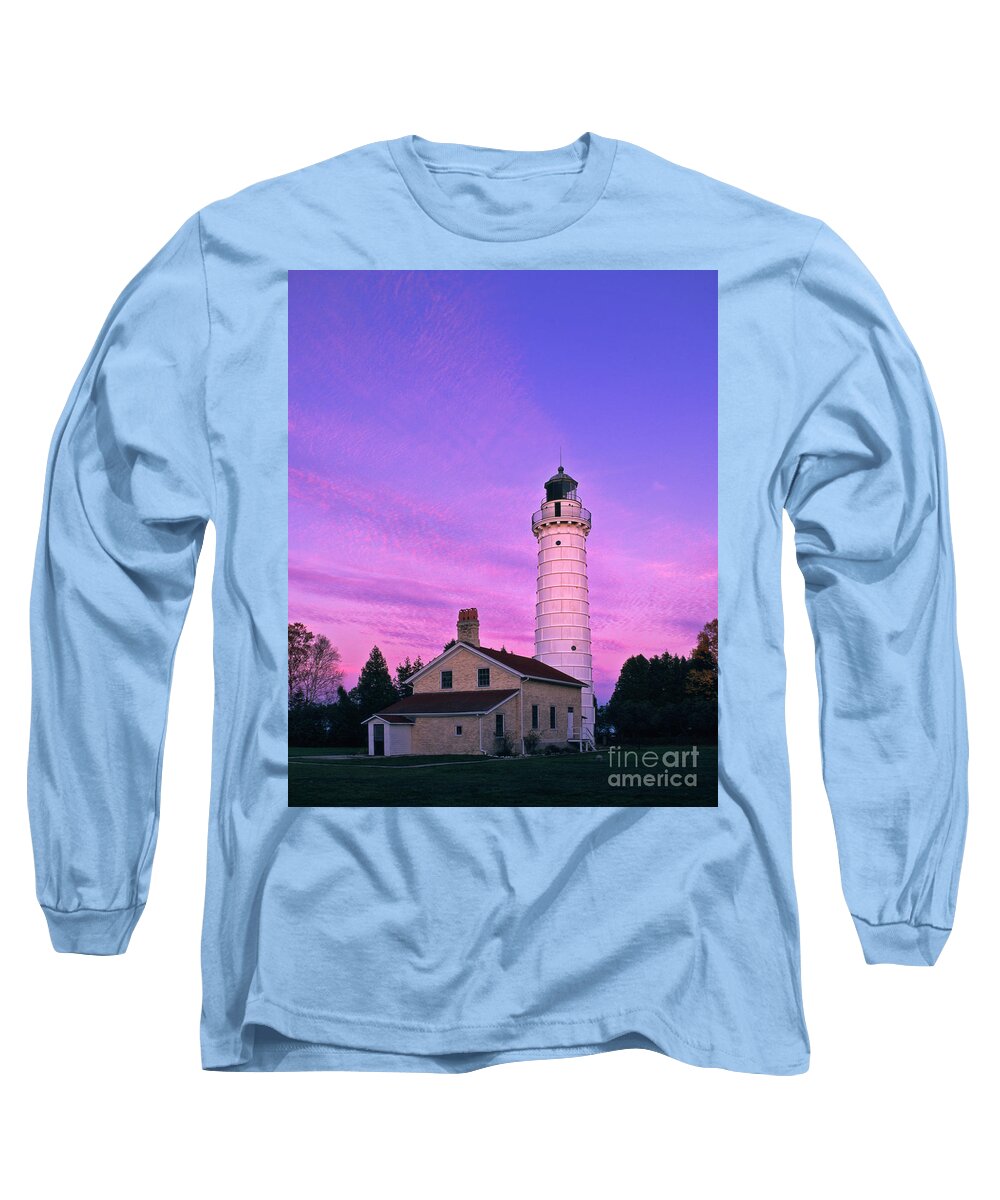 Lighthouse Long Sleeve T-Shirt featuring the photograph Days End at Cana Island Lighthouse - FM000003 by Daniel Dempster