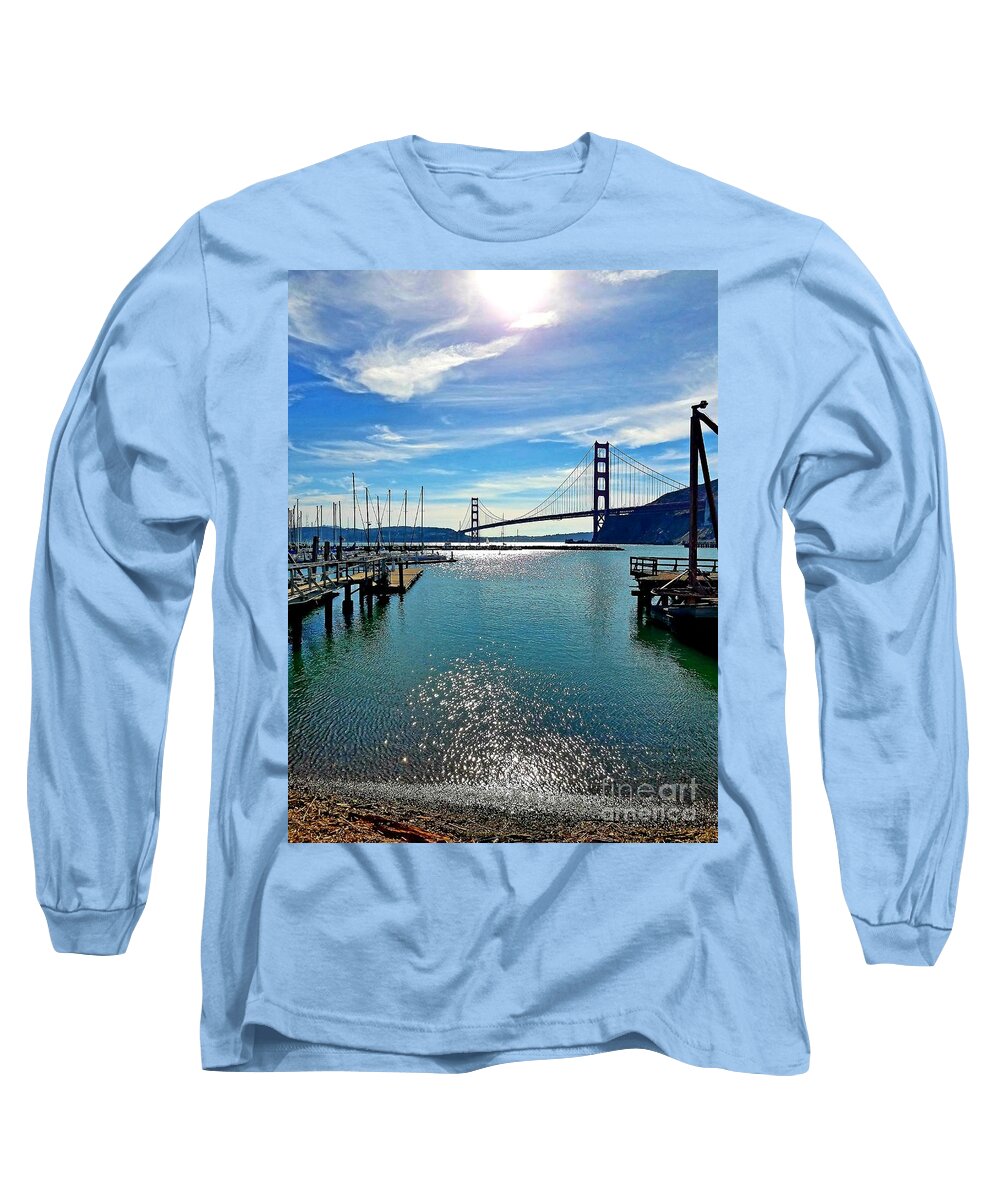 Golden Gate Bridge Long Sleeve T-Shirt featuring the photograph December Golden Gate Bridge by Artist Linda Marie