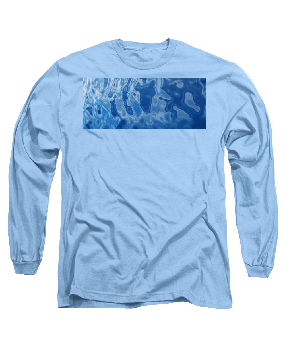 Blue Long Sleeve T-Shirt featuring the digital art Deep Blue Tide by Steven Robiner