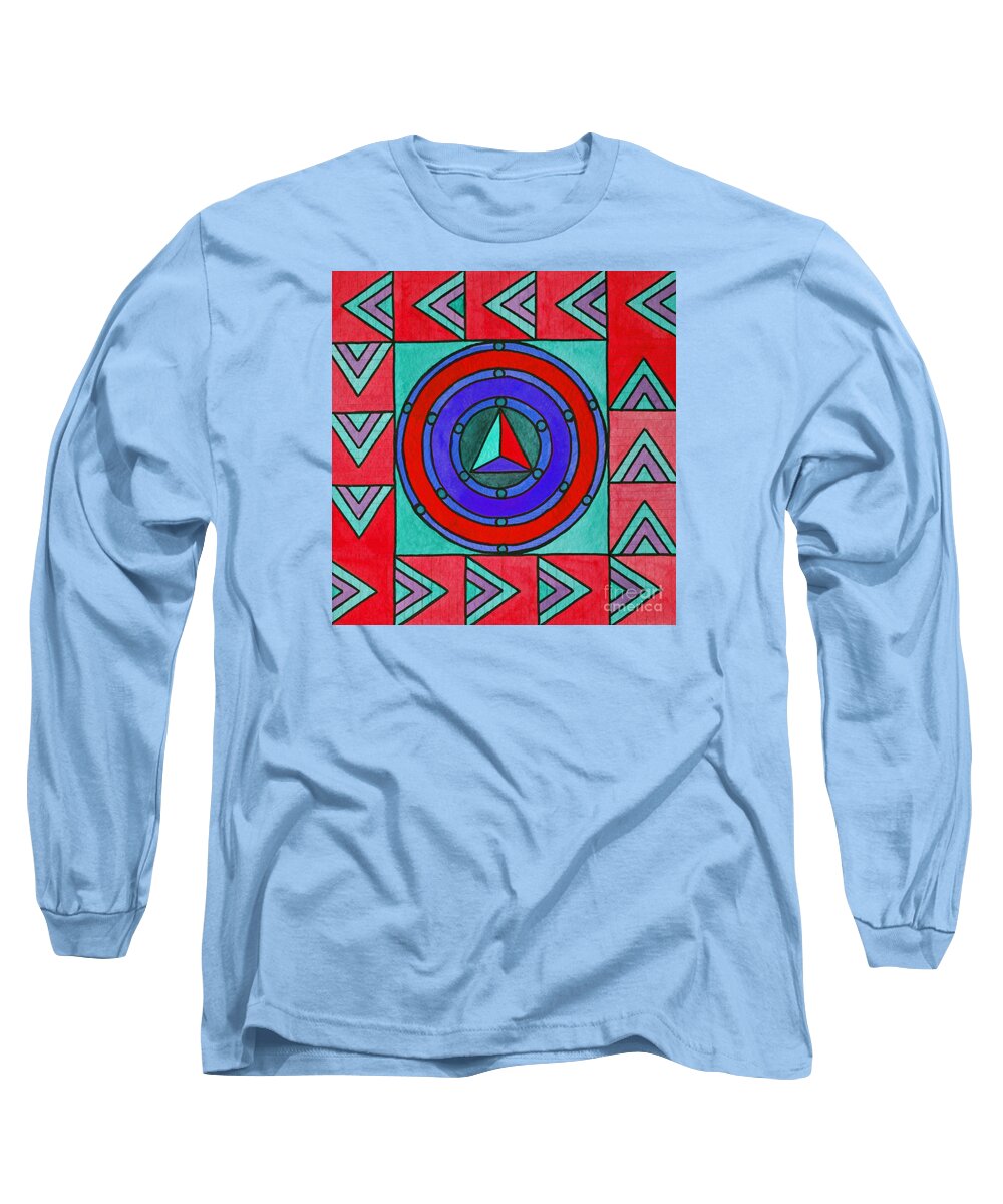  Watercolor Long Sleeve T-Shirt featuring the painting Design Elements by Norma Appleton