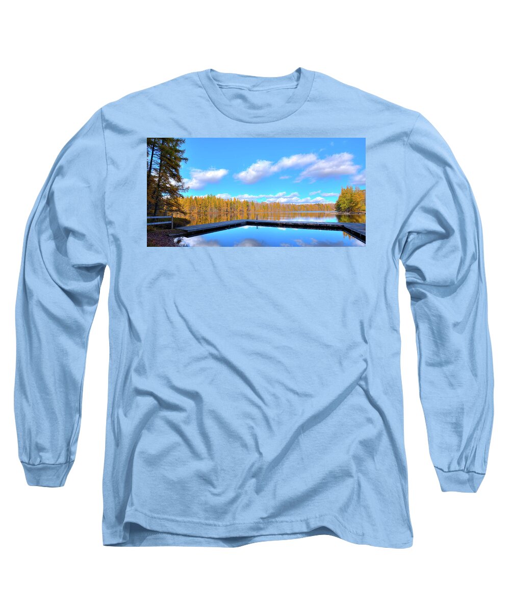 Landscape Long Sleeve T-Shirt featuring the photograph Dock at Woodcraft Camp by David Patterson