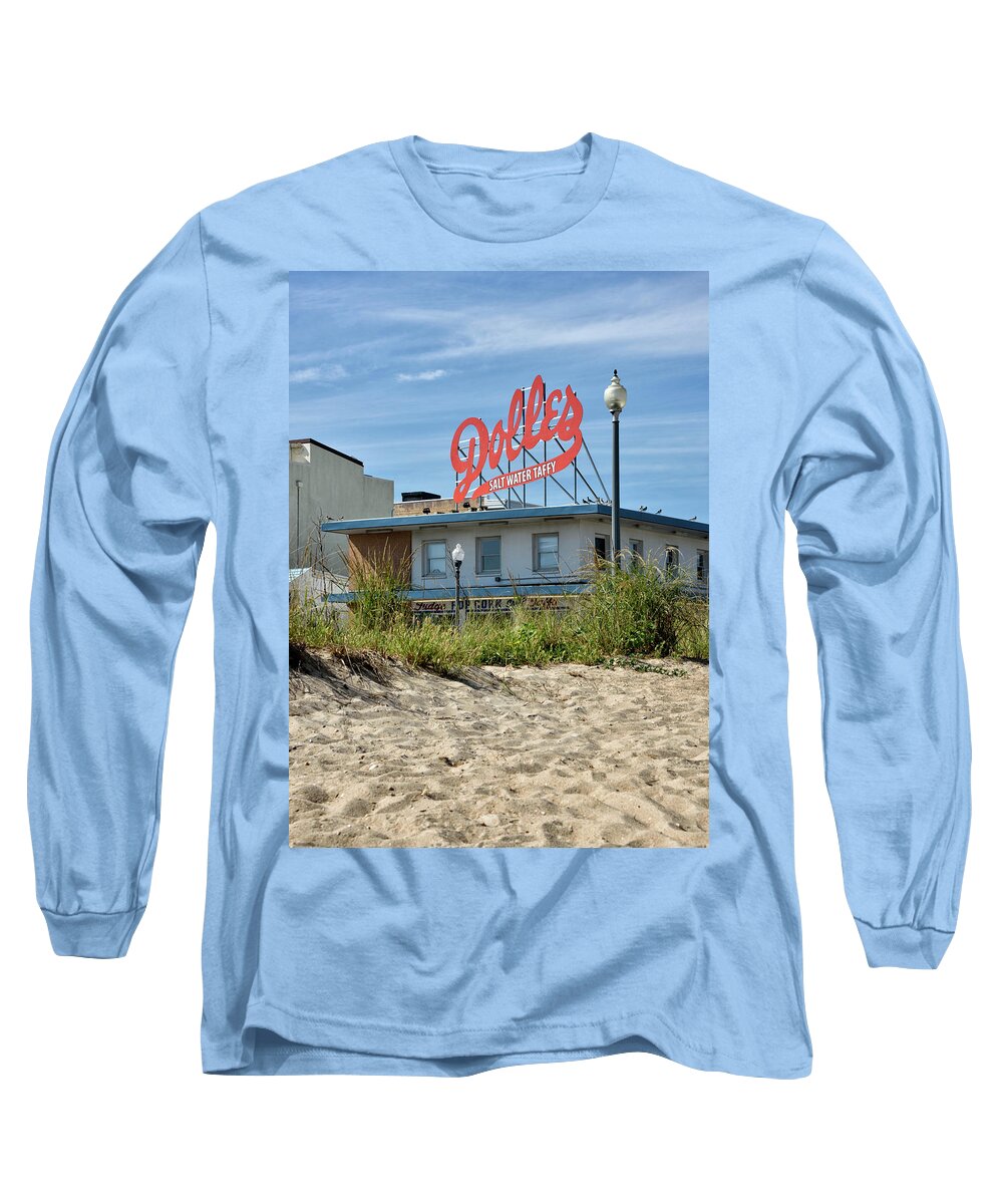 Dolles Long Sleeve T-Shirt featuring the photograph Dolles from the Beach - Rehoboth Beach Delaware by Brendan Reals
