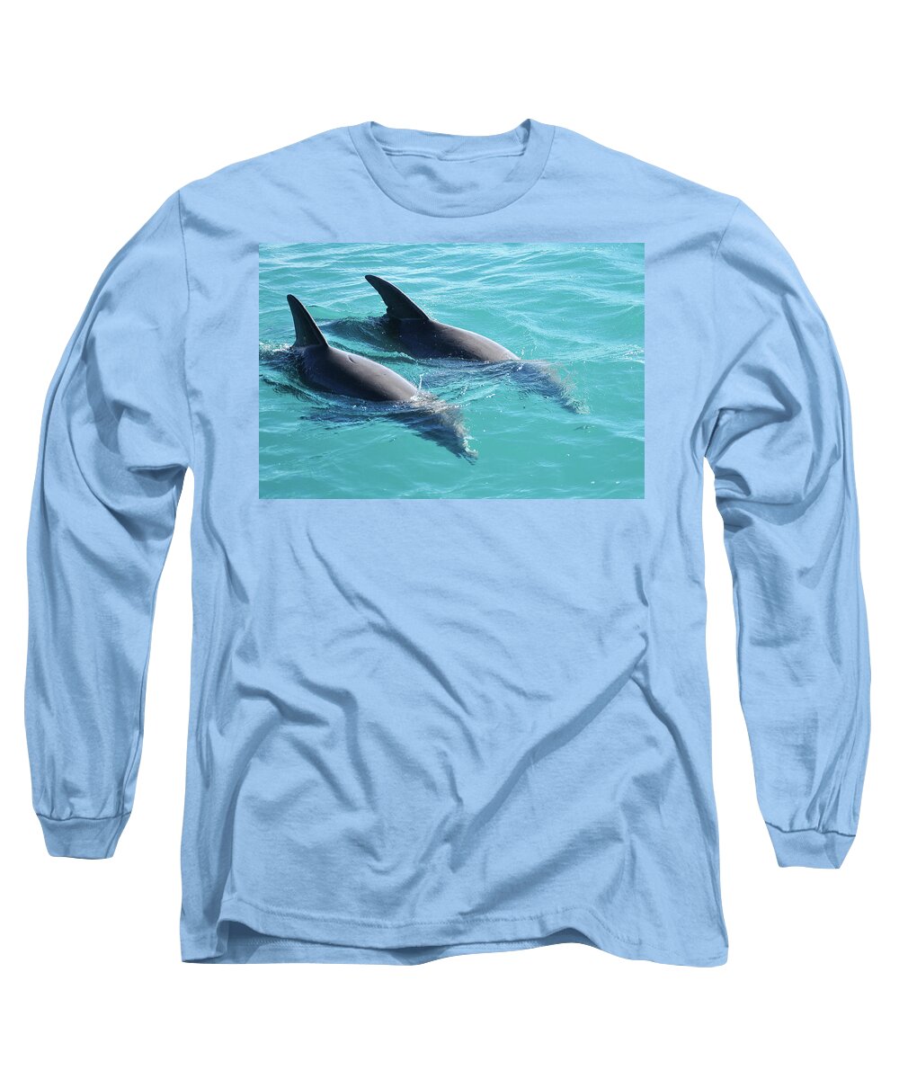 Belize Long Sleeve T-Shirt featuring the photograph Dolphins by Joel Thai
