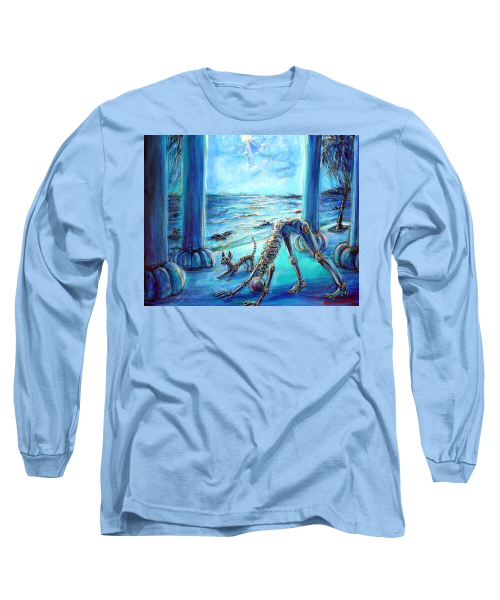 Downward Dog Long Sleeve T-Shirt featuring the painting Downward Dog by Heather Calderon