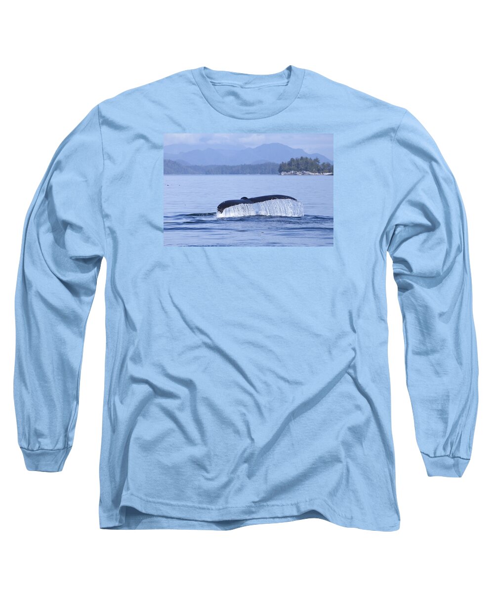 British Columbia Long Sleeve T-Shirt featuring the photograph Dripping Whale Fluke by Michele Cornelius
