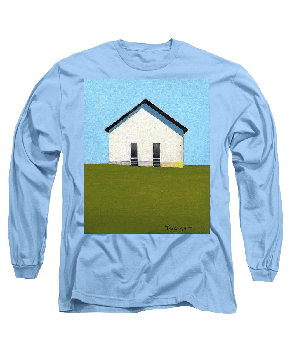 Catherine Twomey Long Sleeve T-Shirt featuring the painting Earlysville Baptist Church by Catherine Twomey