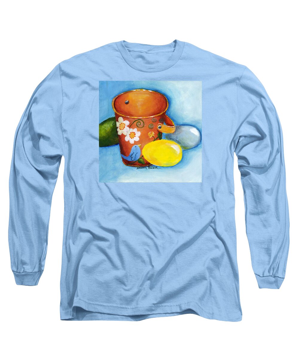 Easter Long Sleeve T-Shirt featuring the painting Easter Pail by Donna Tucker