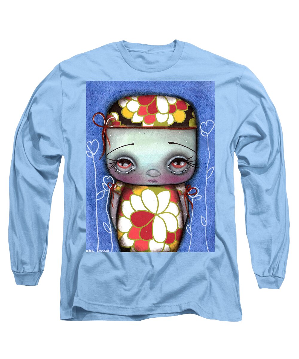 Abril Andrade Elf Long Sleeve T-Shirt featuring the painting Elf Girl by Abril Andrade