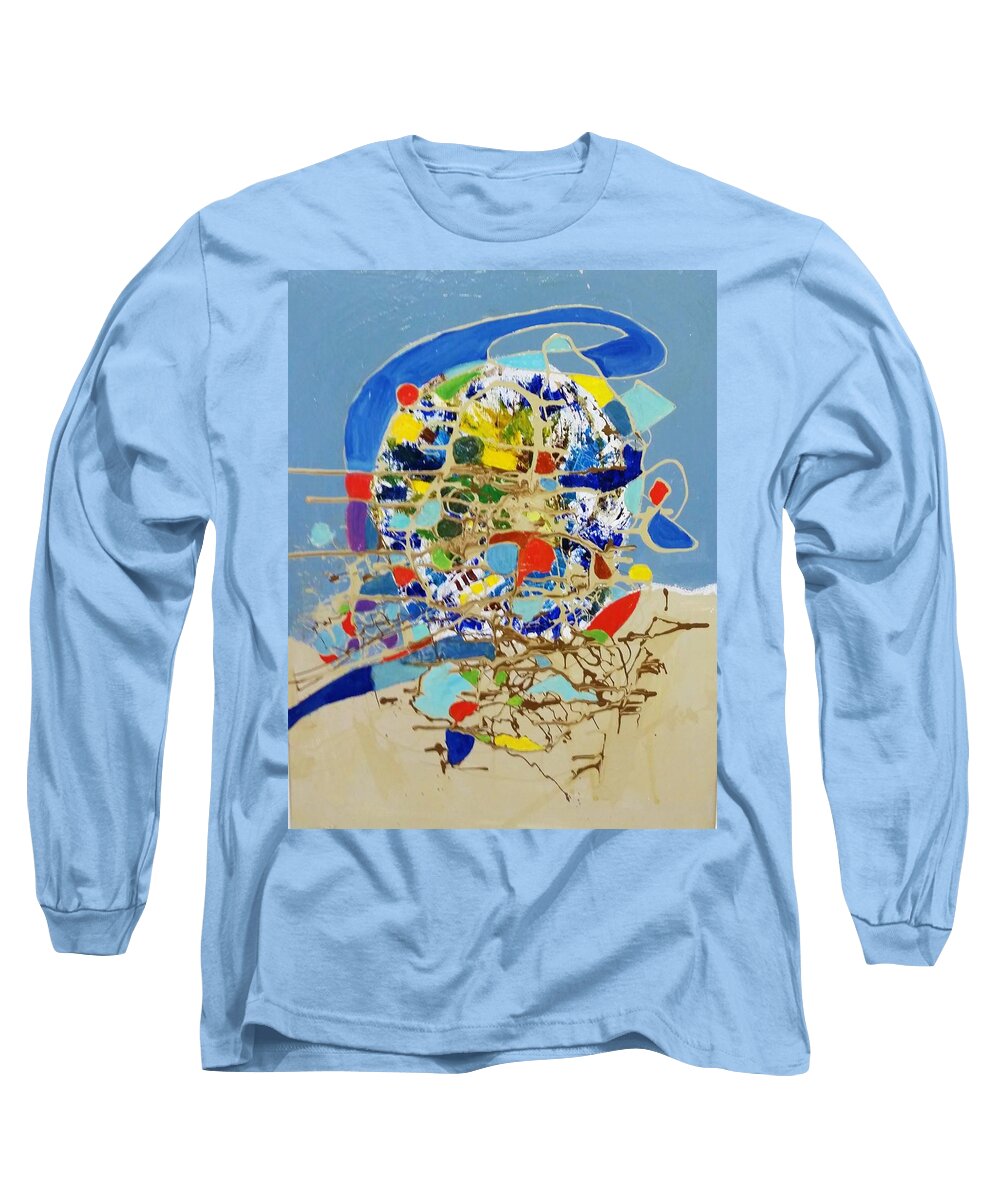 Colorful Abstract Imagining Of Elvis  Long Sleeve T-Shirt featuring the painting Elvis Sings by Renee Rowe