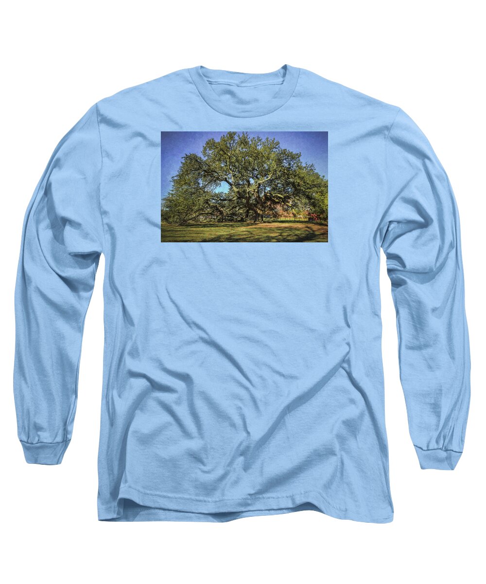 Emancipation Oak Long Sleeve T-Shirt featuring the photograph Emancipation Oak Tree by Jerry Gammon