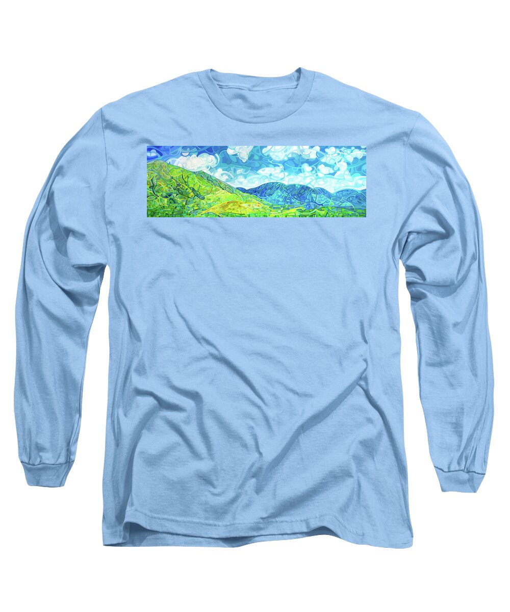 Art Long Sleeve T-Shirt featuring the painting Emerald Moments by Mandy Budan