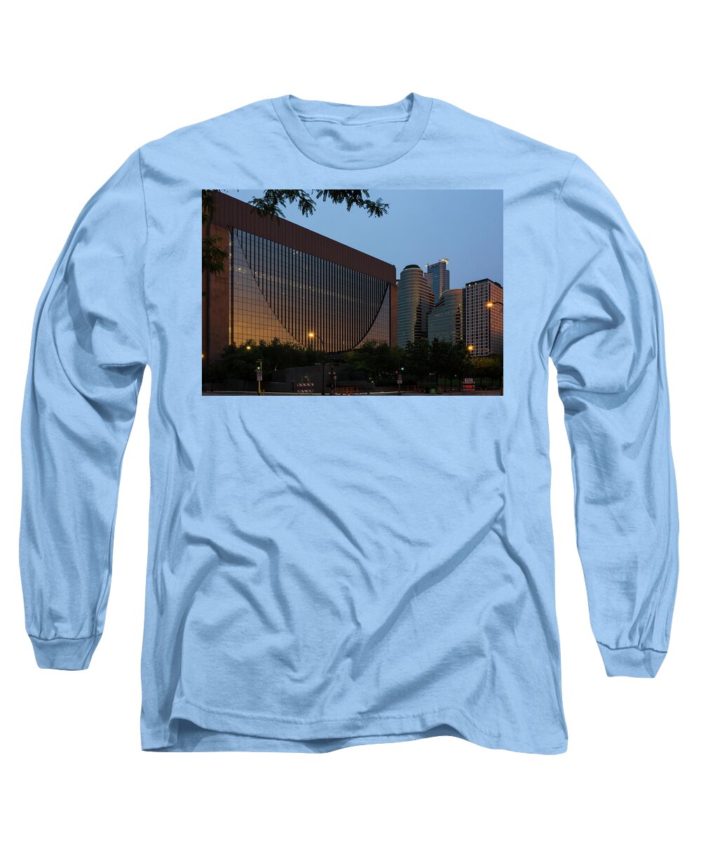 Minneapolis Long Sleeve T-Shirt featuring the photograph Evening in Downtown Minneapolis by Mike Evangelist