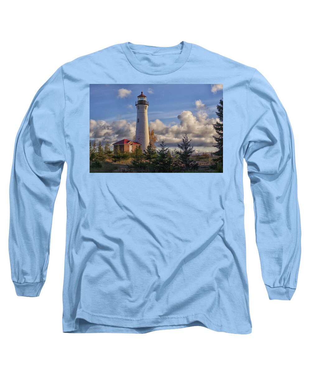 Crisp Point Long Sleeve T-Shirt featuring the photograph Fall Morning at Crisp Point by Debby Richards
