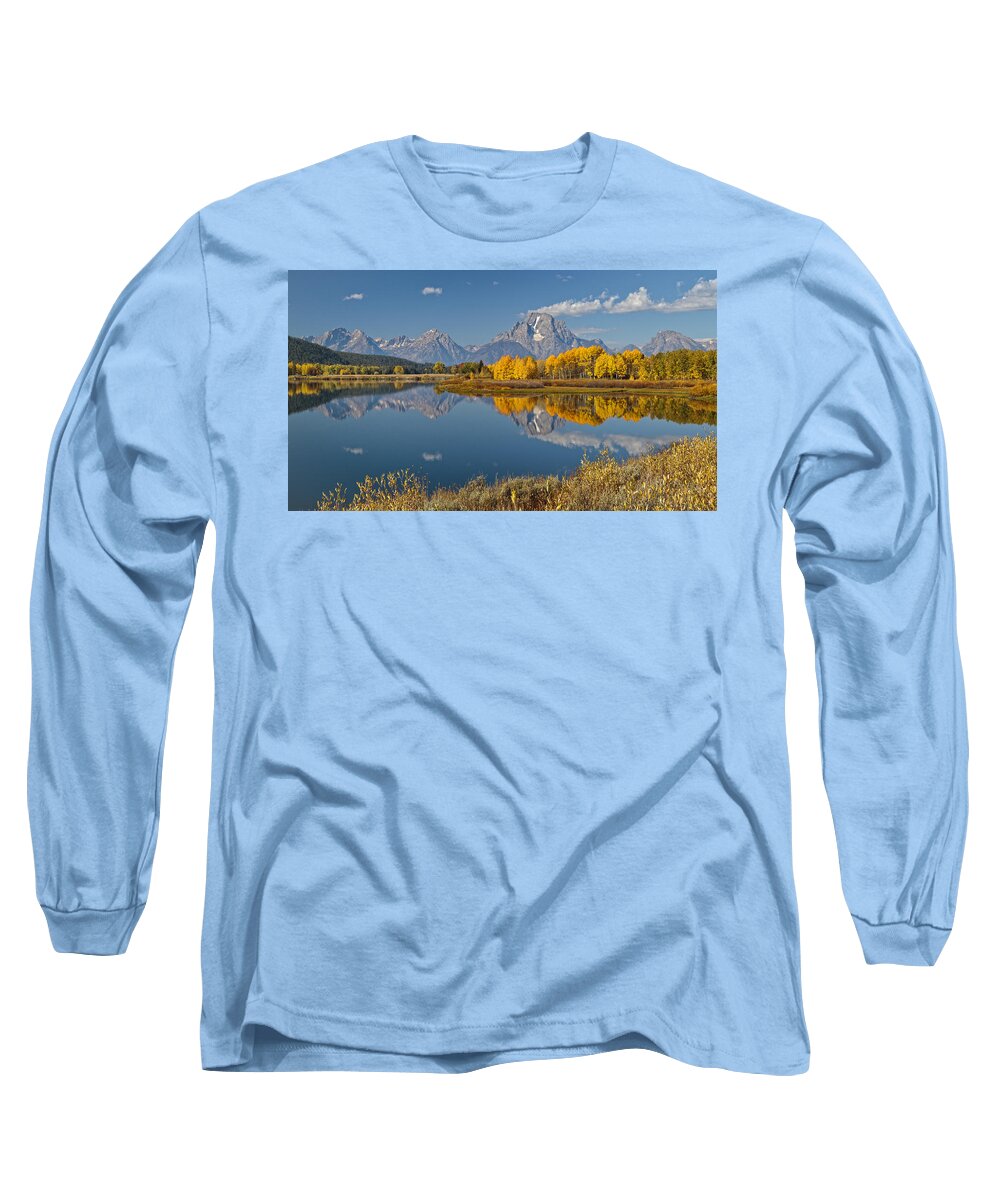 Falltime At Oxbow Bend Long Sleeve T-Shirt featuring the photograph Falltime At Oxbow Bend by Wes and Dotty Weber