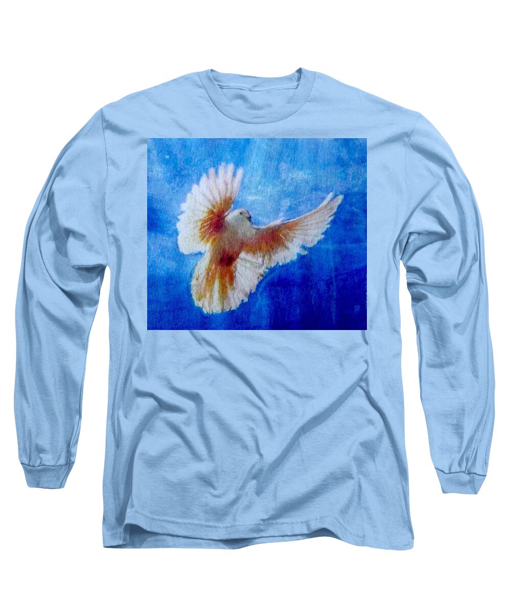 Flight Long Sleeve T-Shirt featuring the painting Fly Away by Cara Frafjord