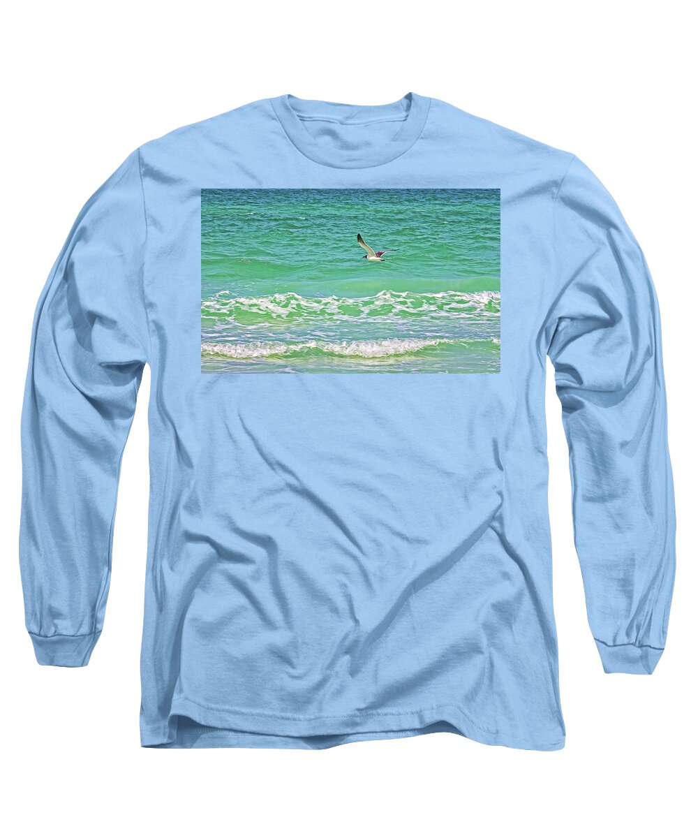 Gulf Of Mexico Long Sleeve T-Shirt featuring the photograph Flying Solo by HH Photography of Florida