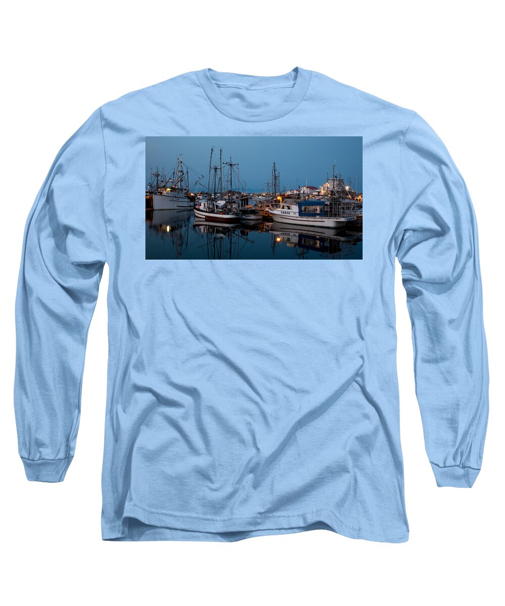 Boats Long Sleeve T-Shirt featuring the photograph French Creek Blue by Randy Hall